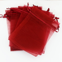 紅色紗袋純色喜糖袋禮品包裝袋小袋子飾品首飾袋子定制做logo