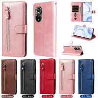 Leather Flip Zipper Pocket Phone Case For Huawei Nova 8i 9SE 9 Honor 50SE 60 Pro 10X 9X Lite X20 Y7A 5G Wallet Cover 100pcs/Lot