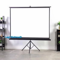 Dijual_Layar Proyektor pake kaki 84\ | Screen Projector Tripod 84\" -"