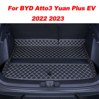 Car Trunk Mats Durable Cargo Liner Boot For BYD Atto3 Yuan Plus EV 2022 2023, Non-Slip ,Protective,Wear-resistant, Breathable