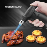 Blue Flame Torch Lighter Windproof Kitchen Jet Torch Butane Refillable with Flame Lock for BBQ Cooking Cigar Smoking Welding