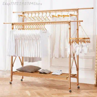Clothes Drying Rack Balcony Floor-to-ceiling Folding Bedroom Indoor Outdoor Drying Quilt Lift Hanging Cool Clothes Rack Home Bal
