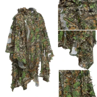 3D Ghillie Suit Sniper Airsoft Camouflag Clothes Maple Leaf Bionic Clothing Tactical Poncho for Hunting Shooting