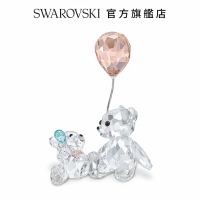 【SWAROVSKI 官方直營】MY LITTLE KRIS BEAR 媽媽與寶寶水晶 交換禮物(口水巾 寶寶 彌月禮盒 新生兒)