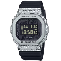 CASIO卡西歐 G-SHOCK 油漬搖滾 頹廢風格潮流 多功能電子腕錶 黑 GM-5600GC-1_43.2mm