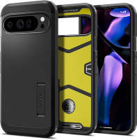 เคส Spigen Tough Armor ออกแบบมาสำหรับ Pixel 9 Pro XL (2024) [การป้องกันระดับทหาร] [ขาตั้ง] - สีดำ