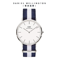 Daniel Wellington DW 手錶 Classic Glasgow 40mm藍白織紋錶 DW00100018
