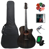 IRIN 6 Strings Acoustic Guitar 41 Inch Spruce Wood Panel Folk Guitarra with Bag Capo Strings Tuner Guitar Parts &amp; Accessories