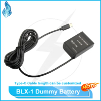 Type-C USB-C Type C BLX-1 BLX 1 DC Coupler BLX1 Dummy Battery Straight Cable for Olympus OM1 OM-1 Micro SLR Camera