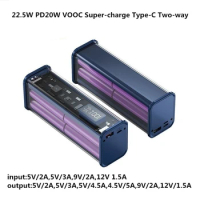 Ultra-big Capacity DIY Power Bank Shell 5V 9V 12V 5A USB PD 22.5W Type-C Super-Charge VOOC 18650 *8 Battery Cells