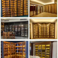 9Stainless steel wine cabinet customized basement villa winery wine cellar red wine rack light luxury home constant temperature