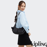 Kipling 午夜星空黑多拉鍊收納側背包-RIKKA S
