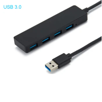 100 Pcs 4-Port USB 3.0 Ultra Slim Data Hub High Speed External Splitter for Laptop,Notebook PC,USB Flash Drives Wholesale K1
