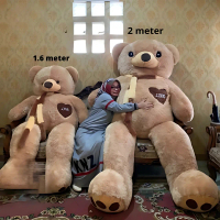 Boneka Teddy Bear Jumbo 2 Meter Beruang Besar SNI Bahan Aman RASFUR & YELFO Isi Silikon Super Gendut