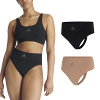 【adidas 愛迪達】W ACTIVE SEAMLESS MICRO STRETCH HIGH WAIST THONG 女士 無縫微彈高腰丁字褲(兩色任選)
