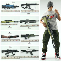 1/6 Soldier AWP M4 Sniper Gun Assault AK47 M16 Rifle Integrated Immovable Weapon Model For 12 Inch Action Figure Body