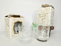 Souvenir Gelas Gagang Kaca Mini 200ml Cangkir Minum Teh Kopi Mug Tumbler Sablon Custom Kemas Paper B