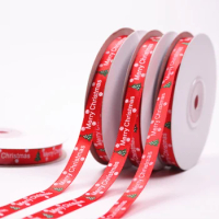 1PC Red Ribbon Red Series Grosgrain Ribbon Satin Velvet Gingham Tape Wedding Crafts Gift Wrapping Xmas Ribbon 25 Yards/Roll