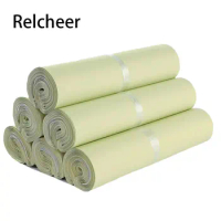 Relcheer Milk Apricot Logistics Packaging Bag Waterproof Express Cloth Delivery Storage Bags Custom LOGO E-commerce Courier Bag