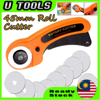 Pemotong Rotary untuk Fabrik, Rotary Cutter for Fabric with 1 Extra Blade, 45mm, Fabric Cutter Wheel