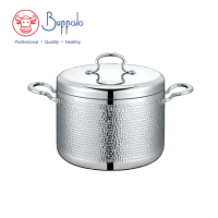 Buffalo 76324H ROYAL III 316不銹鋼五層複合金錘紋設計雙耳煲連不銹鋼蓋 24cm / 6.62L 香港行貨