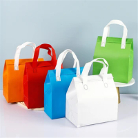 Waterproof Takeaway Thermal Insulated Bag Foods Beverage Delivery Handbag Cooler Ice Pack Square Picnic Lunch Bag for Restaurant