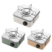 1PC Portable Camping Butane Gas Cassette Stove 2800W For 11-21mm Cookware 21.5X20X13.3cm Stainless Steel Aluminum Copper