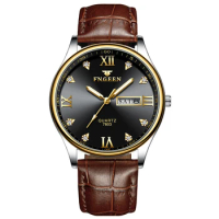 Men Watch 2023 FNGEEN Brand Fashion Luxury Business Quartz Watch Date Week Display Hodinky Male Clock Reloj Hombre Diamond Watch