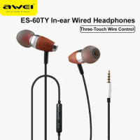Awei ES-20/50/60TY Bass Sound Earphone In-Ear Sport Metal Headset For Xiaomi iPhone Samsung Headset fone de ouvido auriculares