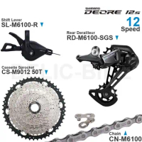 SHIMANO DEORE M6100 12speed Groupset with Right Shifter Rear Derailleur Chain Original and SUGEK 11-50T 52T Cassette Sprocket