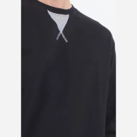 Tolliver Neck Detail Sweatshirt Pria Hitam