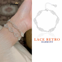 Lắc tay nữ vòng tay bạc 925 thiết kế ren Retro nữ tính | TRANG SỨC BẠC HARMONY VT65