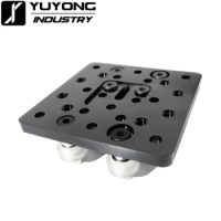 Black Anodized Aluminum C-Beam Gantry Plate set with mini v-slot wheel anti-backlash nut for C-Beam CNC machine parts