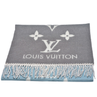 LV M70868 REYKJAVIK GRADIENT雙面彩色織花純棉披巾/圍巾(玫瑰藍)