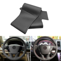 For Nissan Teana Murano Z51 Elgrand Quest Hand-stitched Car Steering Wheel Black Leather Cover Trim Interior Accessories