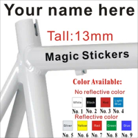 2X 13mm tall Custom Name Bike Decal Cycling Frame ID Sticker Pro (Set of two) Bicycle Custom Bike DH Tube Stickers