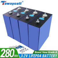 Tewaycell 280Ah 230Ah 200Ah lifepo4 12V 24V 48V Grade A Rechargeable battery pack 3.2V Solar Energy TAX FREE