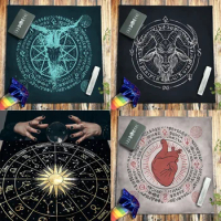Tarot Tablecloth Divination Pad Pendulum Magic Pentagram Rune Altar