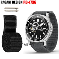 Watchband for PAGANI DESIGN PD-1736 Strap Nylon Watch Band Hook&amp;Look Soft belt MEN'S watch