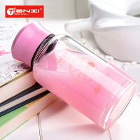 天喜玻璃杯便攜帶蓋可愛茶杯學生兒童創意水瓶耐熱杯子辦公室水杯