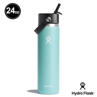 Hydro Flask 24oz/709ml 寬口吸管真空保溫鋼瓶 露水綠