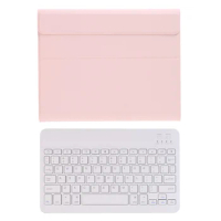 Tablet Case+Bluetooth Keyboard for iPad Air4 10.9 Inch Flip Case Leather Case Tablet Stand(Pink)