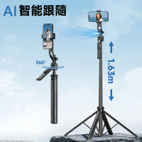 【ROSETO】AI人臉追蹤跟拍四腳架(主播攝影支架 藍芽自拍棒抖音遙控器 可接相機 補光燈)