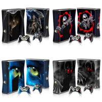 SKull skins Top skin Vinyl Skins For Microsoft Xbox 360 Slim Sticker Controller and Console Protective Skins