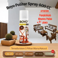 Avian Boyo Politur Vernis Spray 400cc Solvent Based I BOYO POLITUR SPRAY 400 cc CAT PELINDUNG KAYU M