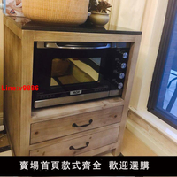 【台灣公司 超低價】美式實木餐邊柜現代簡約廚房柜子儲物柜多功能客廳烤箱柜微波爐柜