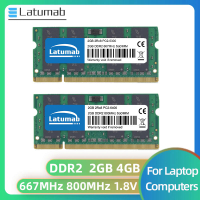 Latumab Memoria RAM DDR2 4GB 8GB 667MHz 800MHz แล็ปท็อป SODIMM หน่วยความจำ PC2-5300 6400 RAM 200Pin 1.8V หน่วยความจำโน้ตบุ๊ค Dual Channel