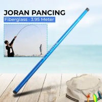 TOMFNG Joran Pancing Pole Tegek Fiberglass Fishing Rod 3.95M - JW360 - Blue