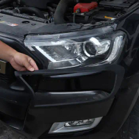 For Ford Ranger Wildtrak T6 T7 T8 2012-22 ABS Black Car Front Head Lights Headlight Lamp Cover Trim Trim Sticker Car Accessories