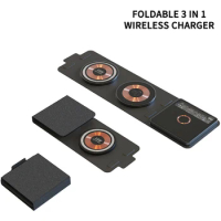 15W Fast Charging Pack Foldable Magnetic Qi Wireless Charger Pad Pocket For Magsafe Apple Watch iPhone 13 12 Pro Max 11 AirPods